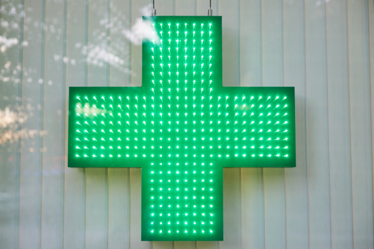 Green cross dispensary exterior signage